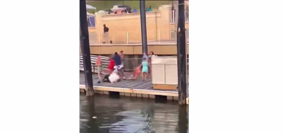 Following a fight at a dock on the coast of Alabama, numerous persons were detained