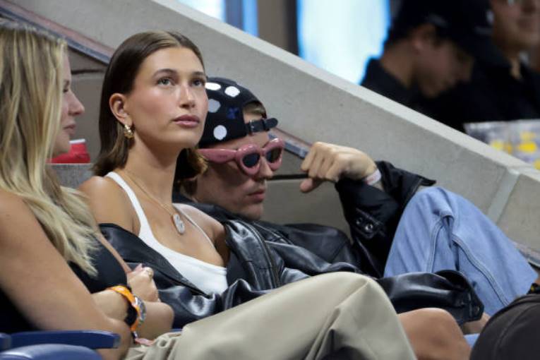At the US Open, Hailey and Justin Bieber both wore the same leather jacket