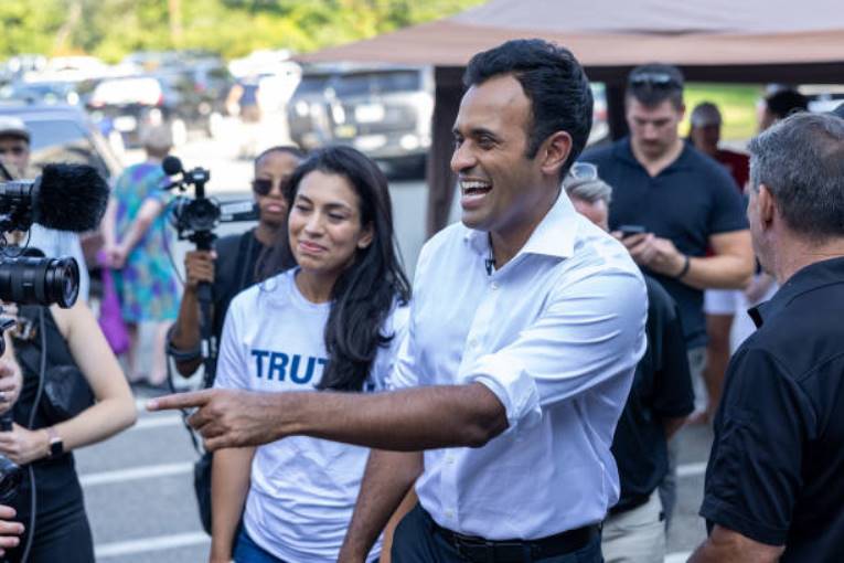 Vivek Ramaswamy regrets getting the Covid vaccination. His wife, a surgeon, disagrees