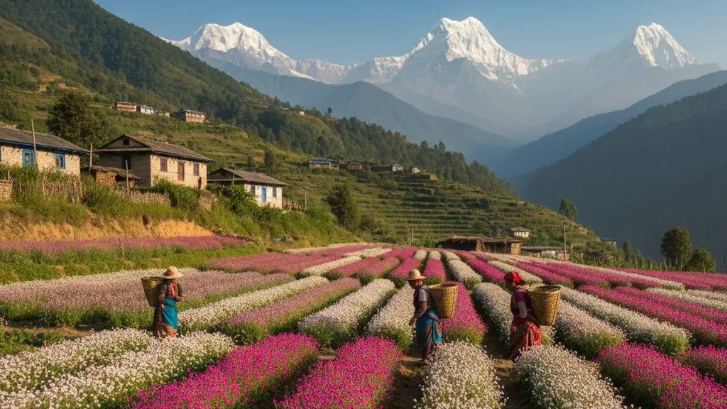 प्राकृतिक फूलको प्रवर्धन गर्दै प्यूठानका पालिका, प्लास्टिक माला निषेध